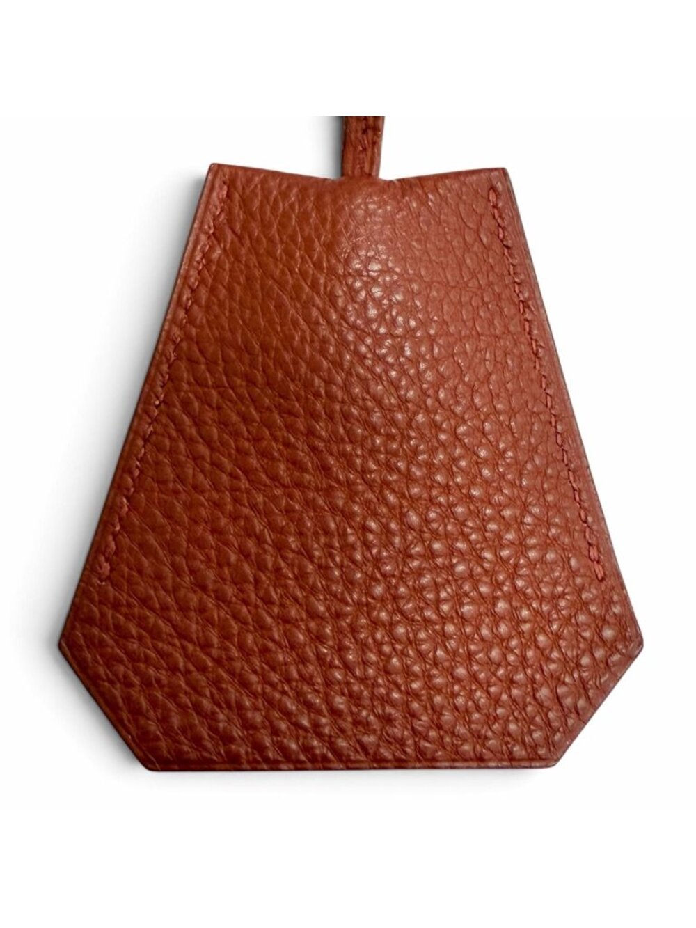 Hermes Vintage Togo Brick Silver Martin Margiela Era Clochette Necklace Brown